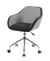Sedia da ufficio Mandurah, Poltrona operativa da ufficio, Seduta ergonomica da ufficio, 56x58h77-84 cm, Grigio e Nero