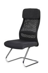 Sedia da ufficio Perth, Sedute sala da attesa per ufficio, Seduta ergonomica da attesa, 58x47h105 cm, Nero
