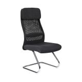 Sedia da ufficio Perth, Sedute sala da attesa per ufficio, Seduta ergonomica da attesa, 58x47h105 cm, Nero