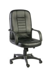 Sedia da ufficio Shepparton, Poltrona direzionale con braccioli, Sedia ergonomica da ufficio, Nero, 56x59h104-114 cm
