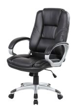 Sedia da ufficio Tamworth, Poltrona direzionale con braccioli, Sedia ergonomica da ufficio, 69x63h105-116 cm, Nero