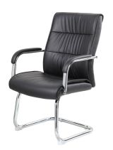 Sedia da ufficio Toowoomba, Seduta sala da attesa con braccioli per ufficio, Seduta ergonomica da attesa, 66x59h98 cm, Nero