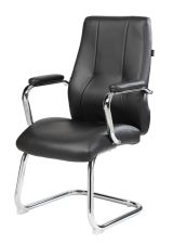 Sedia da ufficio Townsville, Seduta sala da attesa con braccioli per ufficio, Seduta ergonomica da attesa, 61x58h101 cm, Nero