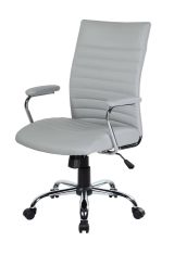 Sedia da ufficio Wollongong, Poltrona direzionale con braccioli, Sedia ergonomica da ufficio, 57x59h100-109 cm, Grigio