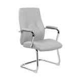 Sedia ergonomica imbottita in ecopelle grigio - Lucana