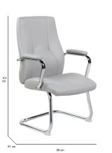 Sedia ergonomica imbottita in ecopelle grigio - Lucana