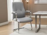 Sedia ergonomica imbottita in ecopelle grigio - Lucana
