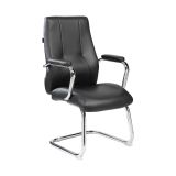 Sedia ergonomica imbottita in ecopelle nero - Lucana