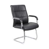 Sedia fissa ufficio imbottita in ecopelle nero - Decimo