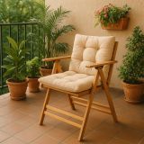 Sedia giardino imbottita in legno antracite - Zoldo