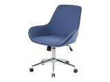 Sedia girevole imbottita con braccioli in ecopelle blu - Luminosa