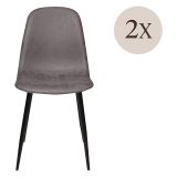 Sedia Grigio 2 Sedie Materiale Struttura in Metallo, Colore Seduta Grigio - Cerda