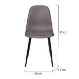 Sedia Grigio 2 Sedie Materiale Struttura in Metallo, Colore Seduta Grigio - Cerda