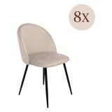 Sedia Grigio Chiaro 8 Sedie Imbottito, Peso Supportato 120 kg - Achito