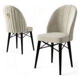 Sedia Grigio Chiaro Nero 6 Sedie Imbottito, Peso Supportato 120 kg - Perillis