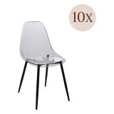 Sedia Grigio Fume 10 Sedie Peso Supportato 120 kg, Sfumatura Colore Struttura Fume - Amstrong