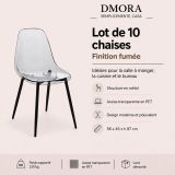Sedia Grigio Fume 10 Sedie Peso Supportato 120 kg, Sfumatura Colore Struttura Fume - Amstrong