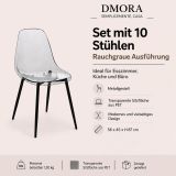Sedia Grigio Fume 10 Sedie Peso Supportato 120 kg, Sfumatura Colore Struttura Fume - Amstrong