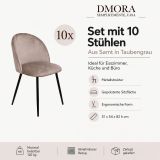 Sedia Grigio Tortora 10 Sedie Imbottito, Peso Supportato 120 kg - Achito