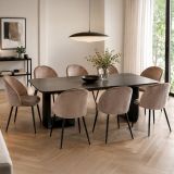 Sedia Grigio Tortora 8 Sedie Imbottito, Peso Supportato 120 kg - Achito