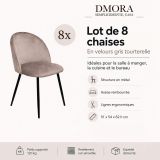 Sedia Grigio Tortora 8 Sedie Imbottito, Peso Supportato 120 kg - Achito