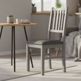 Sedia Grigio una Sedia Materiale Struttura in Legno Massello, Colore Seduta Grigio - Fraine