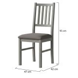 Sedia Grigio una Sedia Materiale Struttura in Legno Massello, Colore Seduta Grigio - Fraine