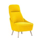 Sedia imbottita in tessuto giallo - Azzio