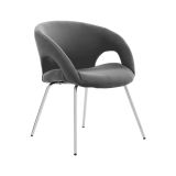 Sedia imbottita in tessuto grigio - Arturo