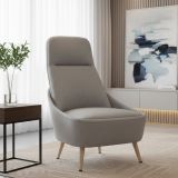 Sedia imbottita in tessuto grigio - Azzio