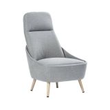 Sedia imbottita in tessuto grigio - Azzio