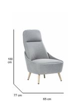 Sedia imbottita in tessuto grigio - Azzio