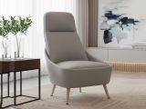 Sedia imbottita in tessuto grigio - Azzio