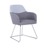 Sedia imbottita in tessuto grigio - Azzone