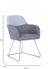 Sedia imbottita in tessuto grigio - Azzone