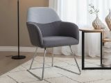 Sedia imbottita in tessuto grigio - Azzone