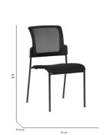 Sedia imbottita in tessuto nero - Baceno