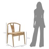Sedia Marrone 2 Sedie Seduta in Rattan Intrecciato, Materiale Struttura in Legno - Ione