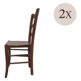 Sedia Marrone Noce 2 Sedie Colore Seduta Marrone, Sfumatura Colore Struttura Noce - Matelica