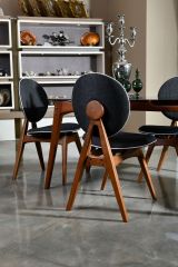 Sedia Marrone Noce 2 Sedie Imbottito, Peso Supportato 150 kg - Centrale