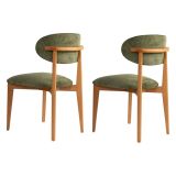 Sedia Marrone Noce Verde 2 Sedie Imbottito, Peso Supportato 120 kg - Morubio