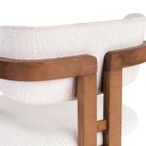 Sedia Marrone Quercia Bianco Crema una Sedia Effetto Bouclè, Imbottito - Nizamito