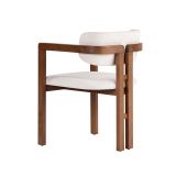 Sedia Marrone Quercia Bianco Crema una Sedia Effetto Bouclè, Imbottito - Nizamito