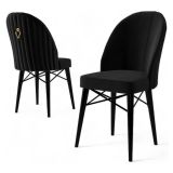 Sedia Nero 6 Sedie Imbottito, Peso Supportato 120 kg - Perillis