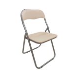 Sedia pieghevole imbottita beige struttura in metallo - Antenore