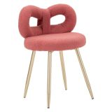 Sedia Rosa oro una Sedia Seduta in Tessuto Effetto Bouclè, Imbottito - Rishik