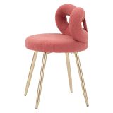 Sedia Rosa oro una Sedia Seduta in Tessuto Effetto Bouclè, Imbottito - Rishik