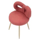 Sedia Rosa oro una Sedia Seduta in Tessuto Effetto Bouclè, Imbottito - Rishik