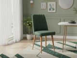 Sedia scandi imbottita in tessuto quercia e verde - Pognano