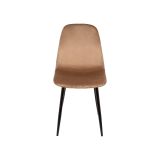 Sedia squadrata imbottita in velluto beige - Arter